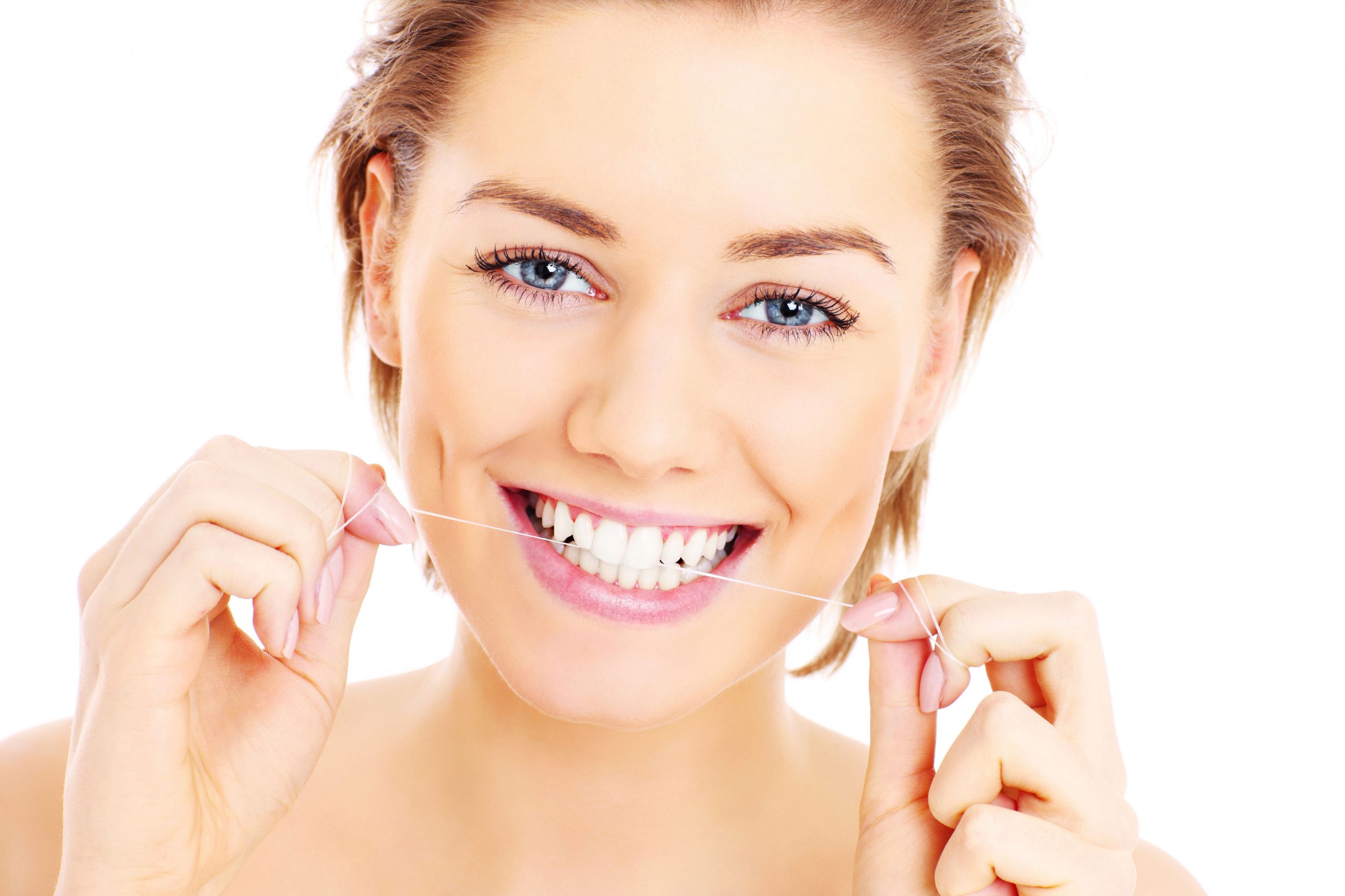 Smiling patient with healthy, straight teeth